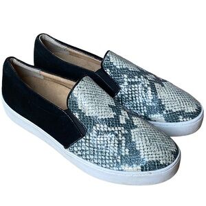 Vionic Splendid snakeskin black tan slip-on supportive casual sneakers size 7